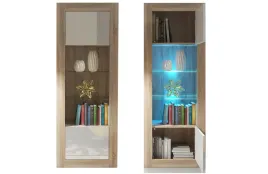 nowoczesna-witryna-do-salonu-170cm-slupek-dab-sonoma-mat-bialy-polysk-e110