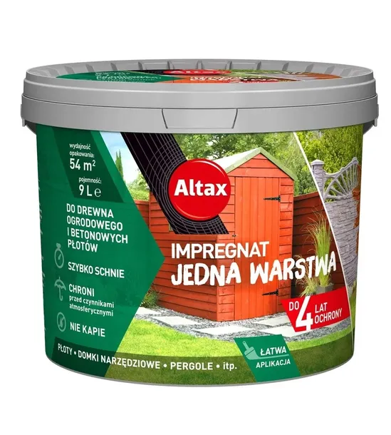 Altax Impregnat do drewna Ogrodowy Jedna Warstwa 9L TIK farba