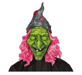 maska-piankowa-czarownicy-wiedzmy-zielono-rozowa-straszna-wiedzma-halloween