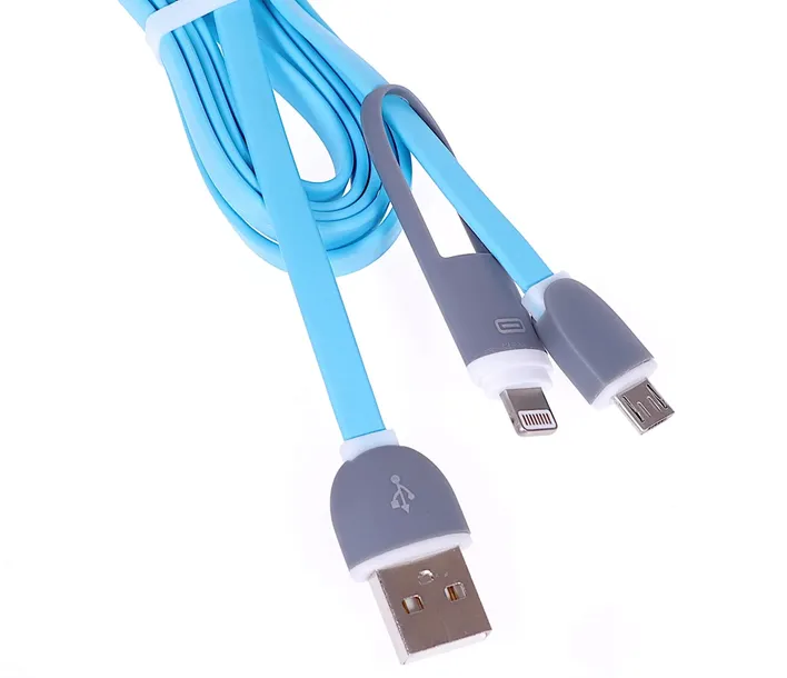 kabel-usb-lightning-micro-usb-niebieski-przewod-2a-1m-libox-stan-nowy