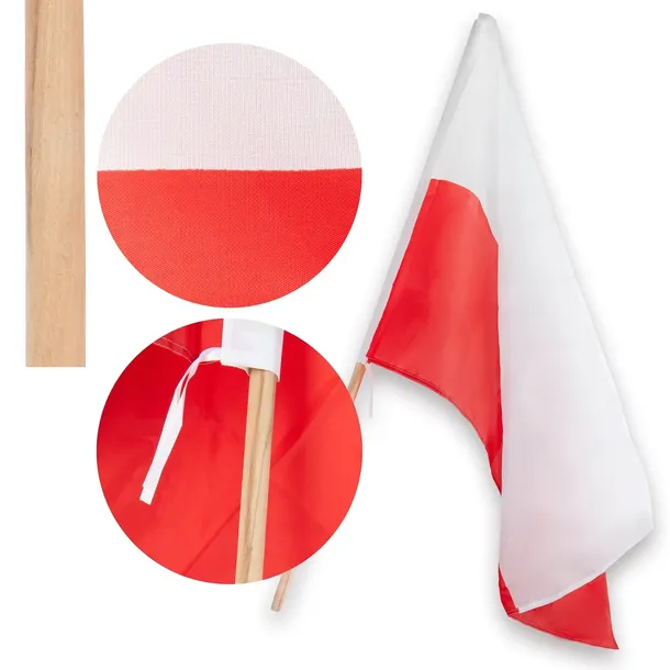 ZESTAW FLAGA NARODOWA POLSKA FLAGI POLSKI 110x70 cm STYL KIJ 120cm MOCNA