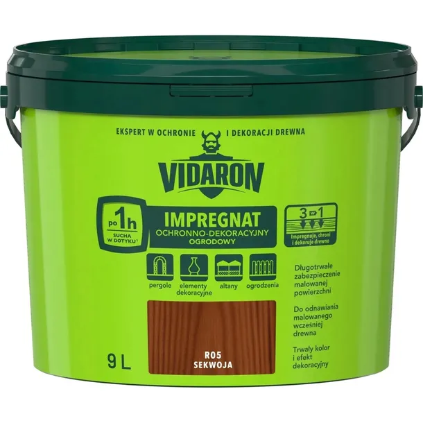 VIDARON Impregnat Ogrodowy 9L SEKWOJA R05