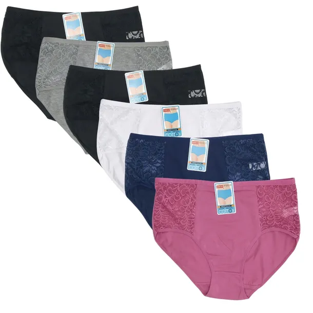 6XMajtki damskie koronkowe 4XL figi bawełniany wygodny plus size HANA STORE