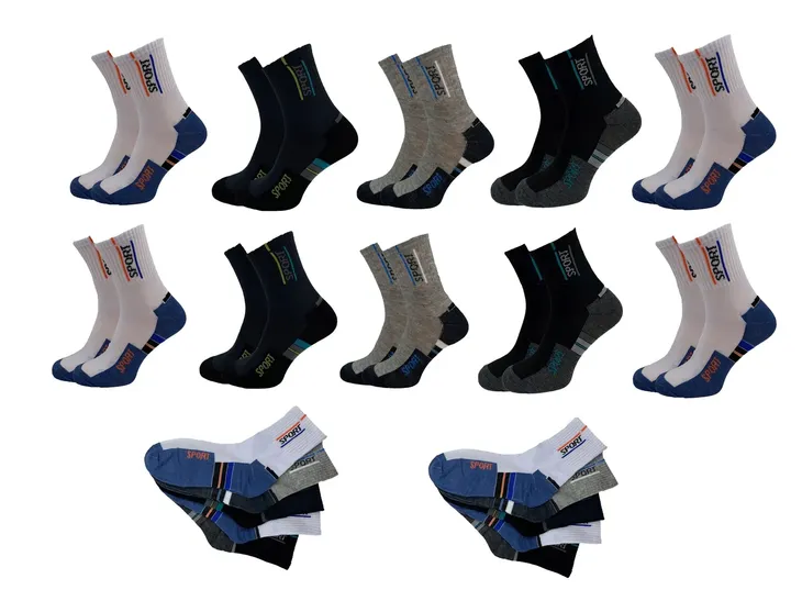 ZESTAW 10 PAR Skarpetki Skarpety Bawełniane Męskie Sport Robocze 43-47