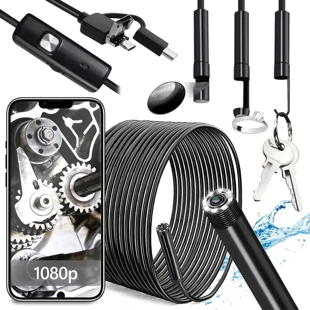 Kamera Endoskopowa Inspekcyjna 5M 3w1 do PC Telefonu Android Full HD
