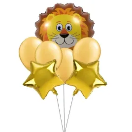 balony-zestaw-lew-gwiazdki-8szt