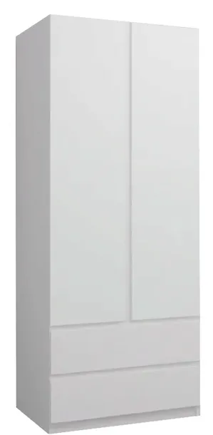 SZAFA GARDEROBA EMMA 70 cm + 2 SZUFLADY - BIAŁA