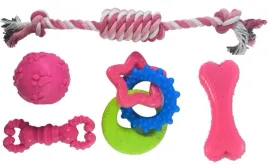zestaw-rozowych-zabawek-dla-szczeniaka-gryzaki
