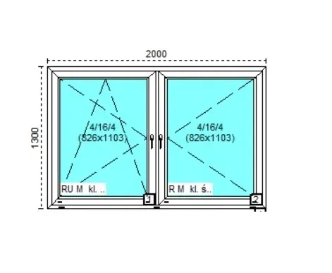 Tanie okno PCV RU+R Białe 200x130