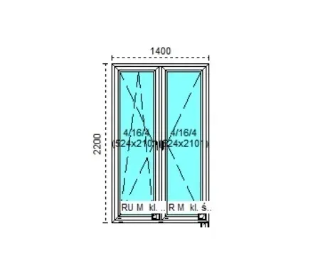 Tanie okno PCV RU+R Białe 140x220