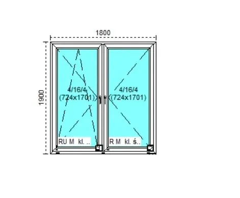 Tanie okno PCV RU+R Białe 180x190