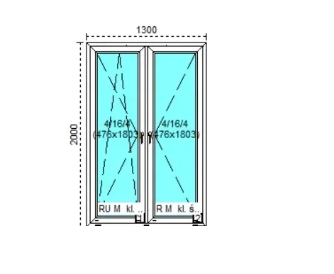 Tanie okno PCV RU+R Białe 130x200