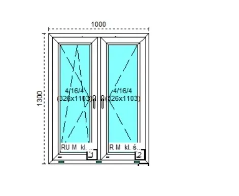 Tanie okno PCV RU+R Białe 100x130