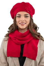 komplet-na-zime-cieply-beret-i-szalik-czerwony-vivisence-7006kmpl
