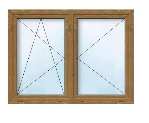 Okno PCV 6-kom Złoty dąb RU+R 1165x1035 120x110