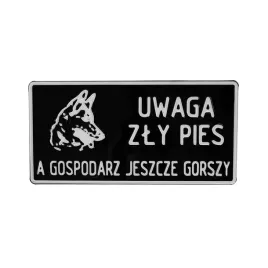 tabliczka-aluminiowa-uwaga-zly-pies-a-godpodarz-jeszcze-gorszy-14-x-29-cm