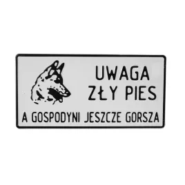 tabliczka-aluminiowa-uwaga-zly-pies-a-gospodyni-jeszcze-gorsza-14-x-29-cm