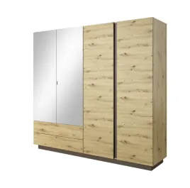 szafa-arco-220-cm-dab-artisan-szary-grafit-pojemna-przesuwna-z-lustrem