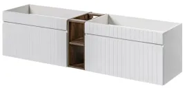 biala-szafka-pod-umywalke-180-cm-wiszaca-frezowany-front-szuflady-regal