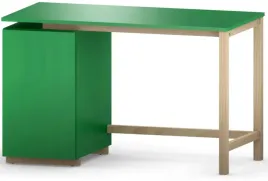 zielone-biurko-z-kontenerkiem-drewniany-stelaz-100