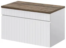biala-szafka-pod-umywalke-80-cm-z-blatem-dab-frezowany-front-szuflady