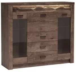 jesion-ciemny-witryna-komoda-z-szklem-szuflady