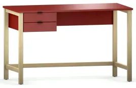czerwone-biurko-z-szufladami-stelaz-drewno-120-cm