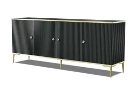 komoda-petra-182-cm-4d-frez-czarny-mat-zlote-nozki