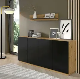 szafka-rtv-komoda-aura-4d-198-cm-dab-artisan-czarna-mat-loft-industrialna