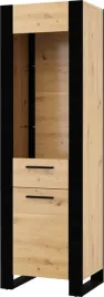 witryna-salon-nuka-e-188-cm-dab-artisan-czarna-2-polki-szklane-stojaca