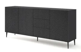 komoda-ravenna-c-200-cm-3d3s-czarny-polysk-szpilki