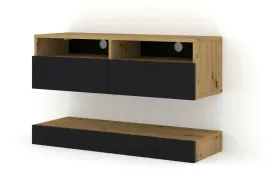 szafka-rtv-duo-100-cm-wiszaca-dab-artisan-czarna