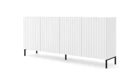 komoda-wave-200-cm-4d-frez-bialy-mat-nozki-czarne