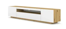 szafka-aura-stojak-rtv-200-cm-stojaca-wiszaca-dab-artisan-bialy-mat