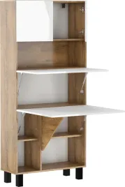 biurko-rozkladane-regal-homi-dab-burg-bialy-polysk