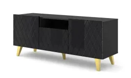 szafka-rtv-diuna-145-cm-2d1k-nozki-czarny-polysk