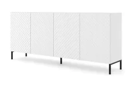 komoda-surf-200-cm-4d-frez-bialy-mat-nozki-czarne