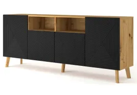 komoda-luxi-4d-195-cm-dab-artisan-czarny-mat