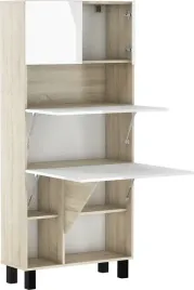 biurko-rozkladane-regal-homi-dab-bialy-polysk