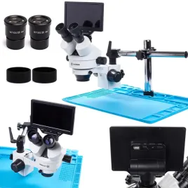 mikroskop-stereoskopowy-optyczny-10ht-monitor-z-kamera-ramie-baza-zestaw