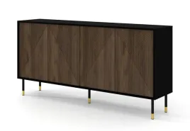 komoda-woody-iv-180-cm-4d-frezowana-czarny-mat-dab-catania