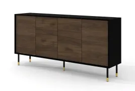 komoda-sherwood-180-cm-4d-frezowana-czarny-mat-dab-catania