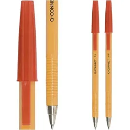 dlugopis-klasyczny-z-zatyczka-0-4-mm-czerwony-q-connect-2-sztuki