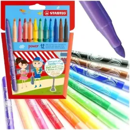 mazaki-flamastry-pisaki-szkolne-zmywalne-etui-stabilo-power-12-zywych-kol