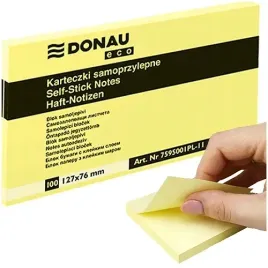 karteczki-samoprzylepne-bloczek-kostka-127x76-mm-donau-zolte-100-karteczek