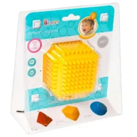 kostka-sensoryczna-z-wypustkami-zolta-12m-bam-bam