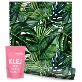 tapeta-do-salonu-egzotyczne-liscie-rosliny-monstera-palmy-bananowiec