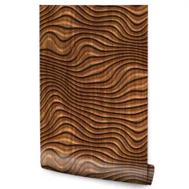 tapeta-scienna-drewniane-fale-efekt-3d-abstrakcja