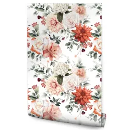 tapeta-do-salonu-piekne-kwiaty-roze-piwonie-styl-retro-rosliny-natura