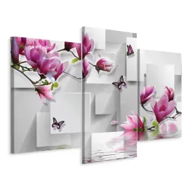obraz-tryptyk-kwiaty-magnolie-motyle-dekor-60x40